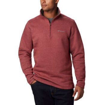 Columbia Great Hart Mountain III Half Zip Fleece, Pullover Rojos Para Hombre | 679385-EZT